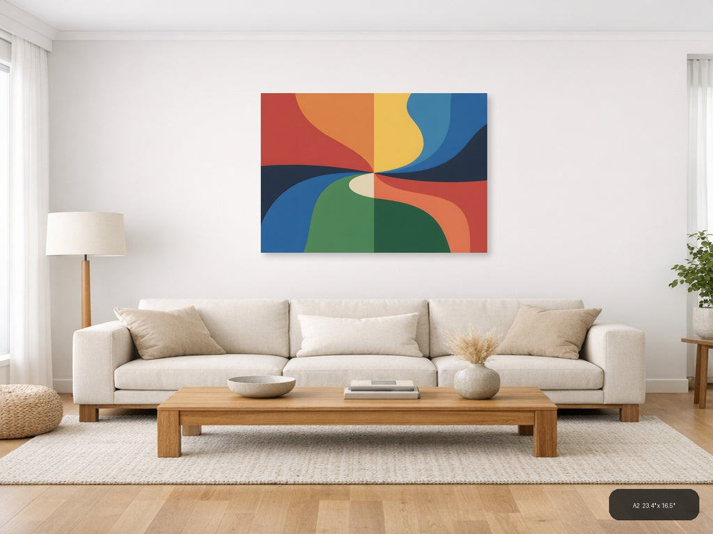 Colorful Abstract Flowing Shapes Photography Wall Art — A2 / Living Room