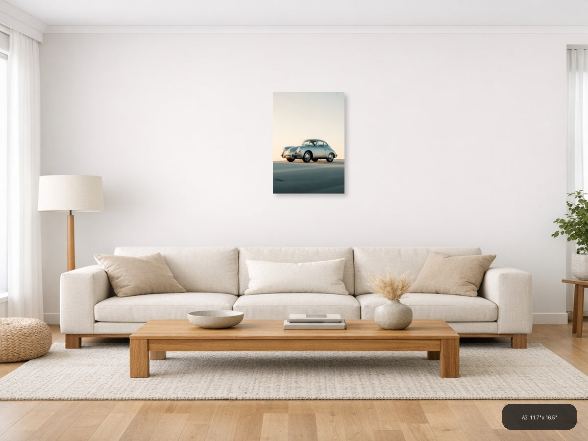 Vintage Porsche 356 Minimalist Wall Art — A3 / Living Room