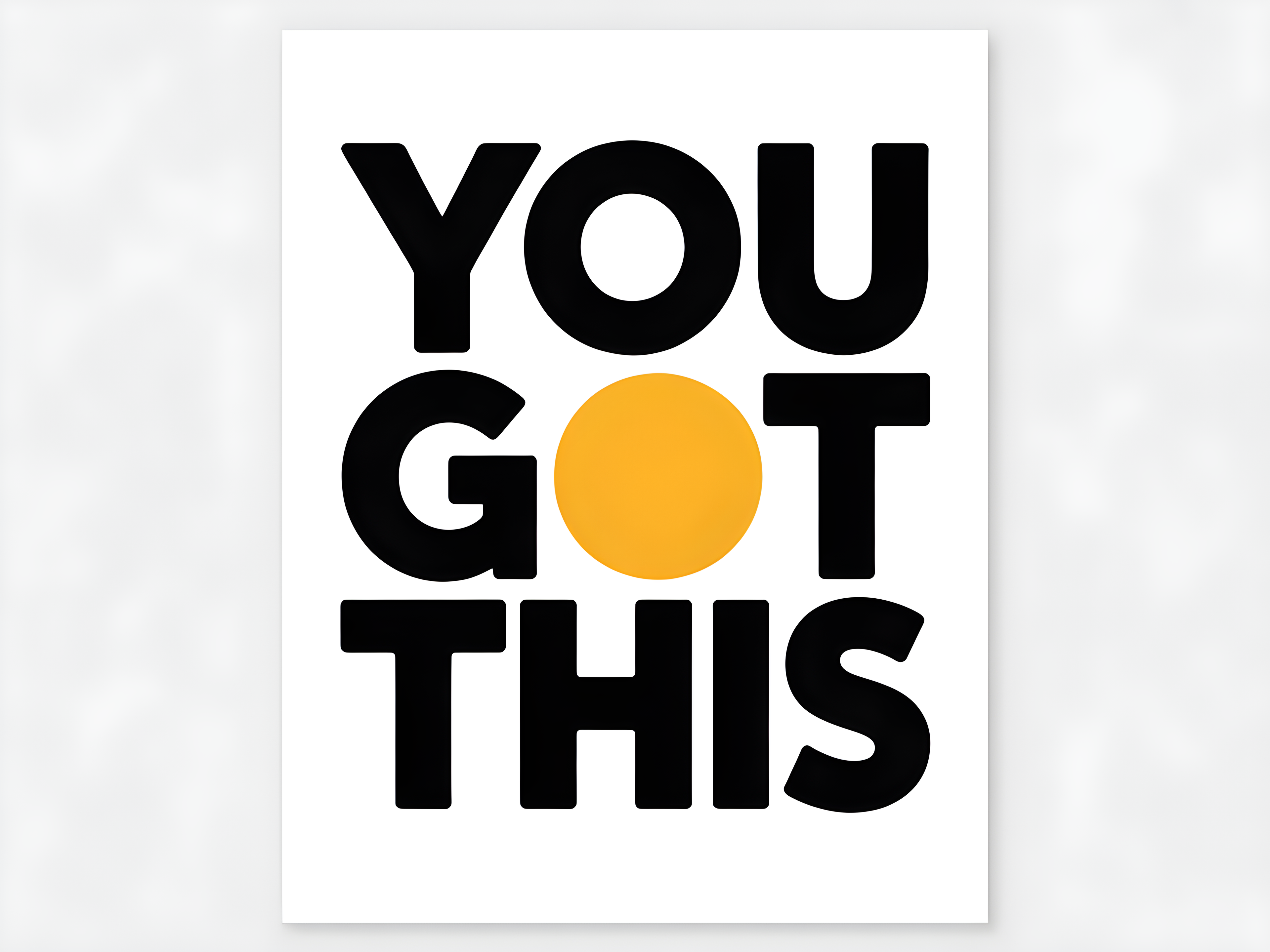 You Got This Minimalist Motivational Yellow Circle Wall Art