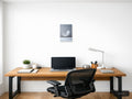 White Feather with Iridescent Glow Minimalist Wall Art — A4 / Office