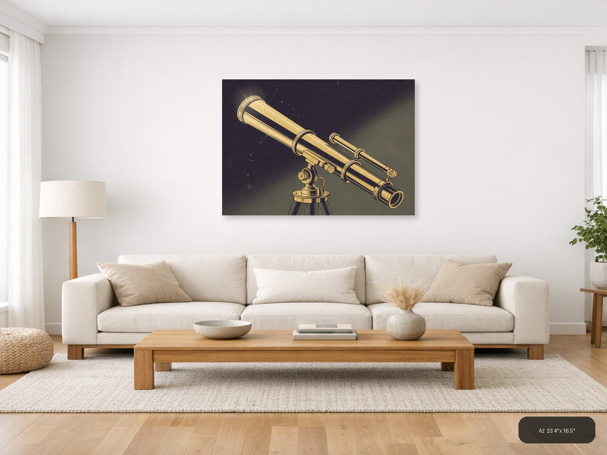 Brass — Vintage (Landscape) Canvas Print | Vintage Wall Art | A4 A3 A2 A1 — A2 / Living Room