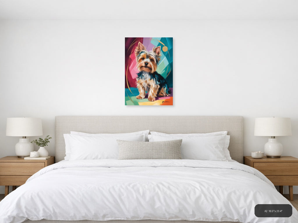 Colorful Terrier Portrait Abstract Wall Art — A2 / Bedroom