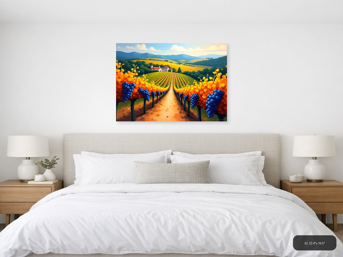 Vineyard Path Landscape Abstract Wall Art — A2 / Bedroom