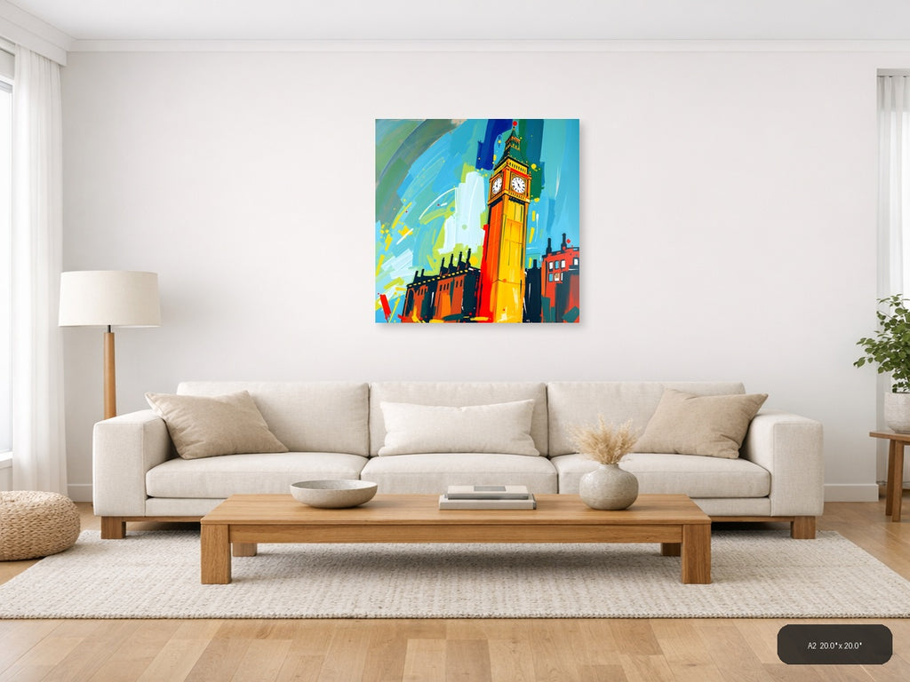 Abstract Big Ben Clock Tower London Wall Art — A2 / Living Room
