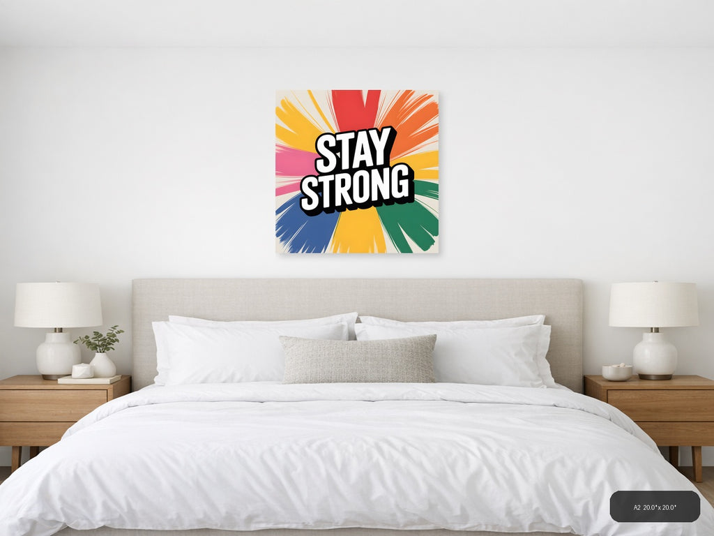 Stay Strong Motivational Abstract Radiant Wall Art — A2 / Bedroom