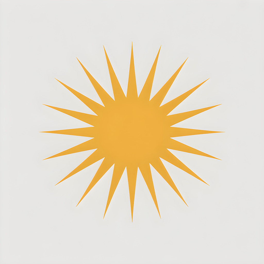 Golden Starburst Minimalist Sun Wall Art