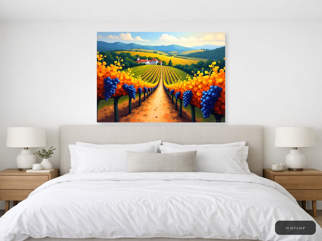 Vineyard Path Landscape Abstract Wall Art — A1 / Bedroom