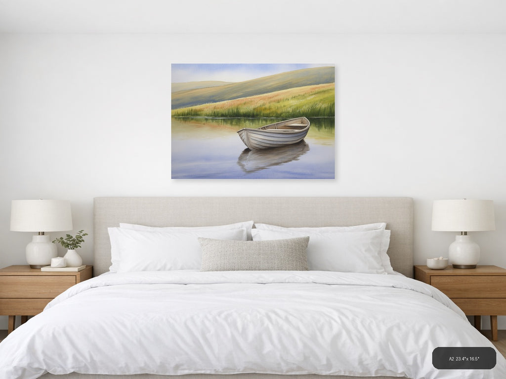 Rn — Watercolor (Landscape) Canvas Print | Watercolor Wall Art | A4 A3 A2 A1 — A2 / Bedroom
