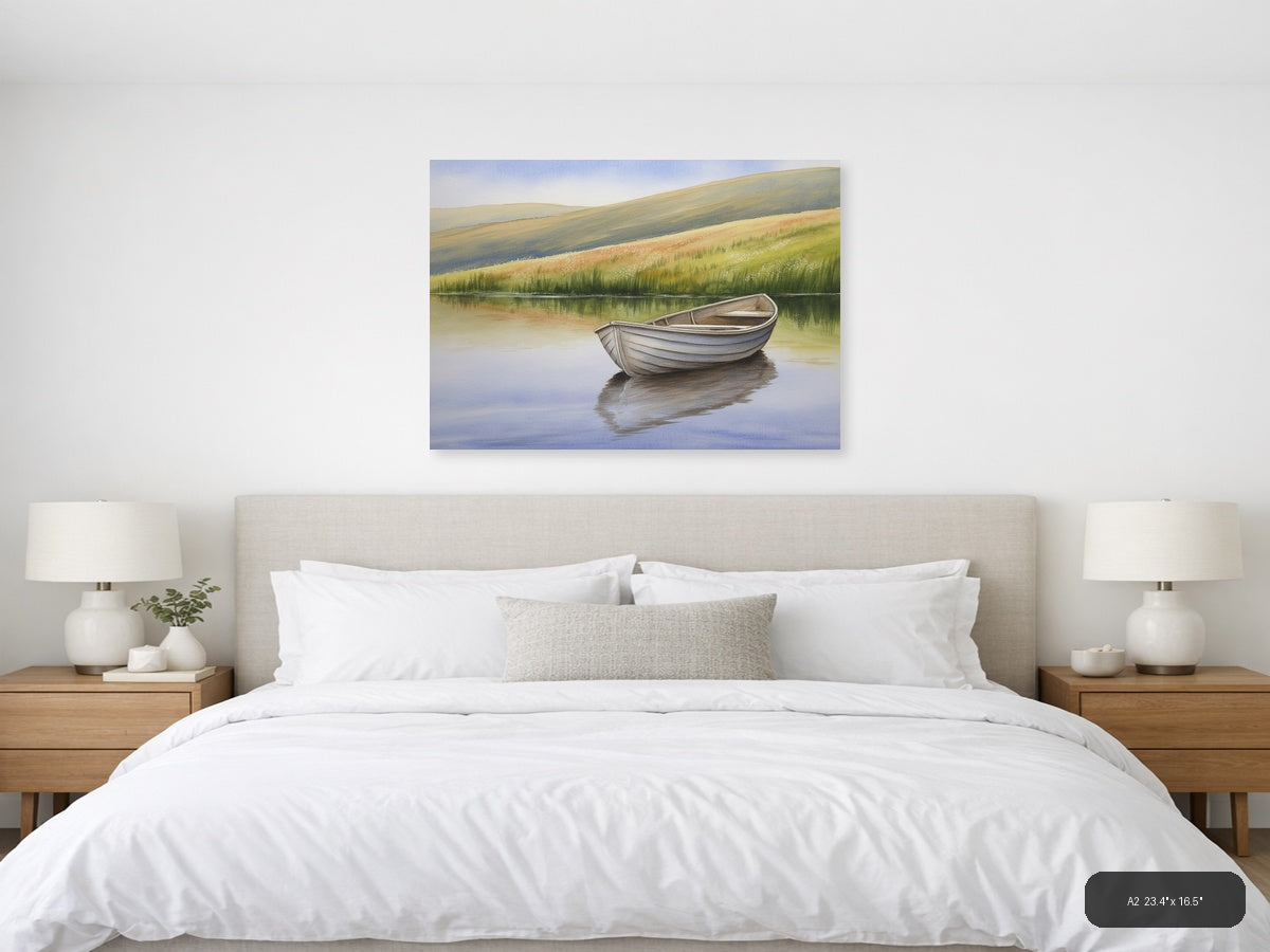 Rn — Watercolor (Landscape) Canvas Print | Watercolor Wall Art | A4 A3 A2 A1 — A2 / Bedroom