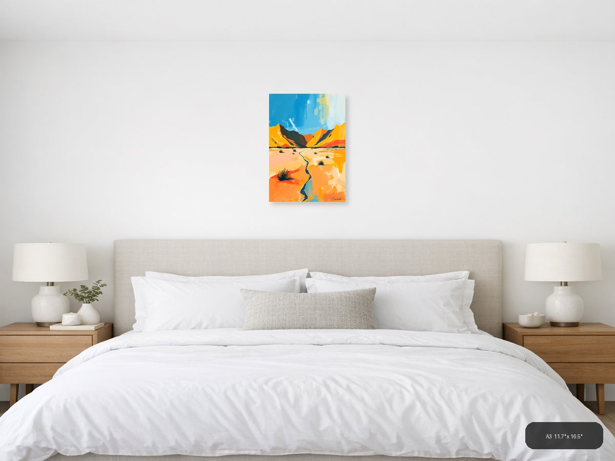 Desert Landscape Abstract Canvas - Modern Wall Art — A3 / Bedroom