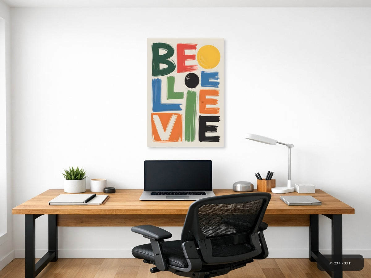 Be Yourself Abstract Geometric Colorful Wall Art — A1 / Office