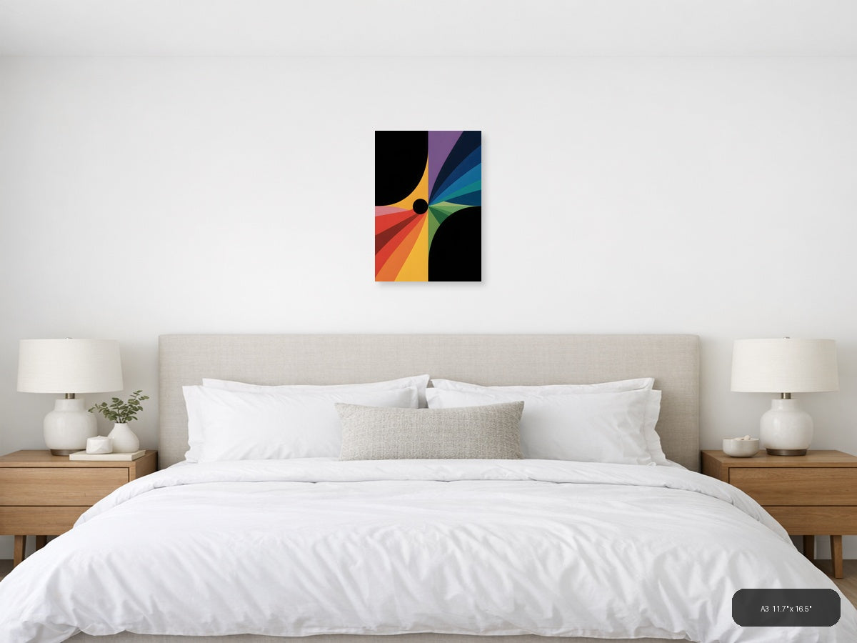 Colorful Radial Spectrum Circle Photography Wall Art — A3 / Bedroom