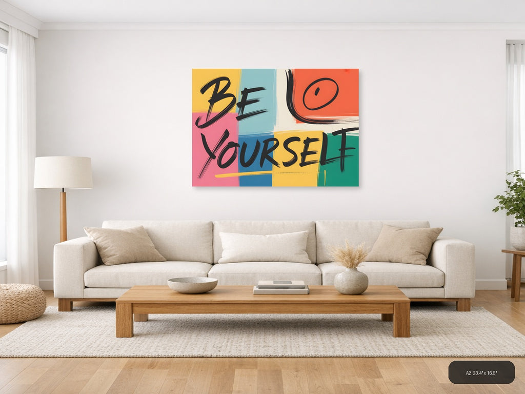 Be Yourself Abstract Colorblock Pop Art Wall Art — A2 / Living Room