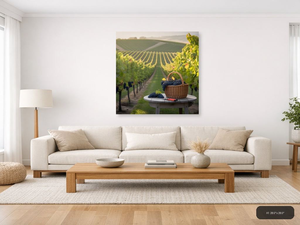 Wine Lover — Minimalist (Square) Canvas Print | Minimalist Wall Art | A4 A3 A2 A1 — A1 (Living Room)