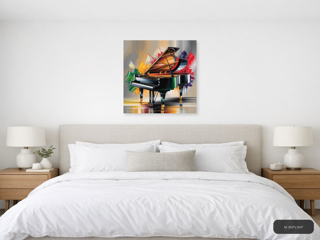 Piano — Abstract (Square) Canvas Print | Abstract Wall Art | A4 A3 A2 A1 — A2 / Bedroom