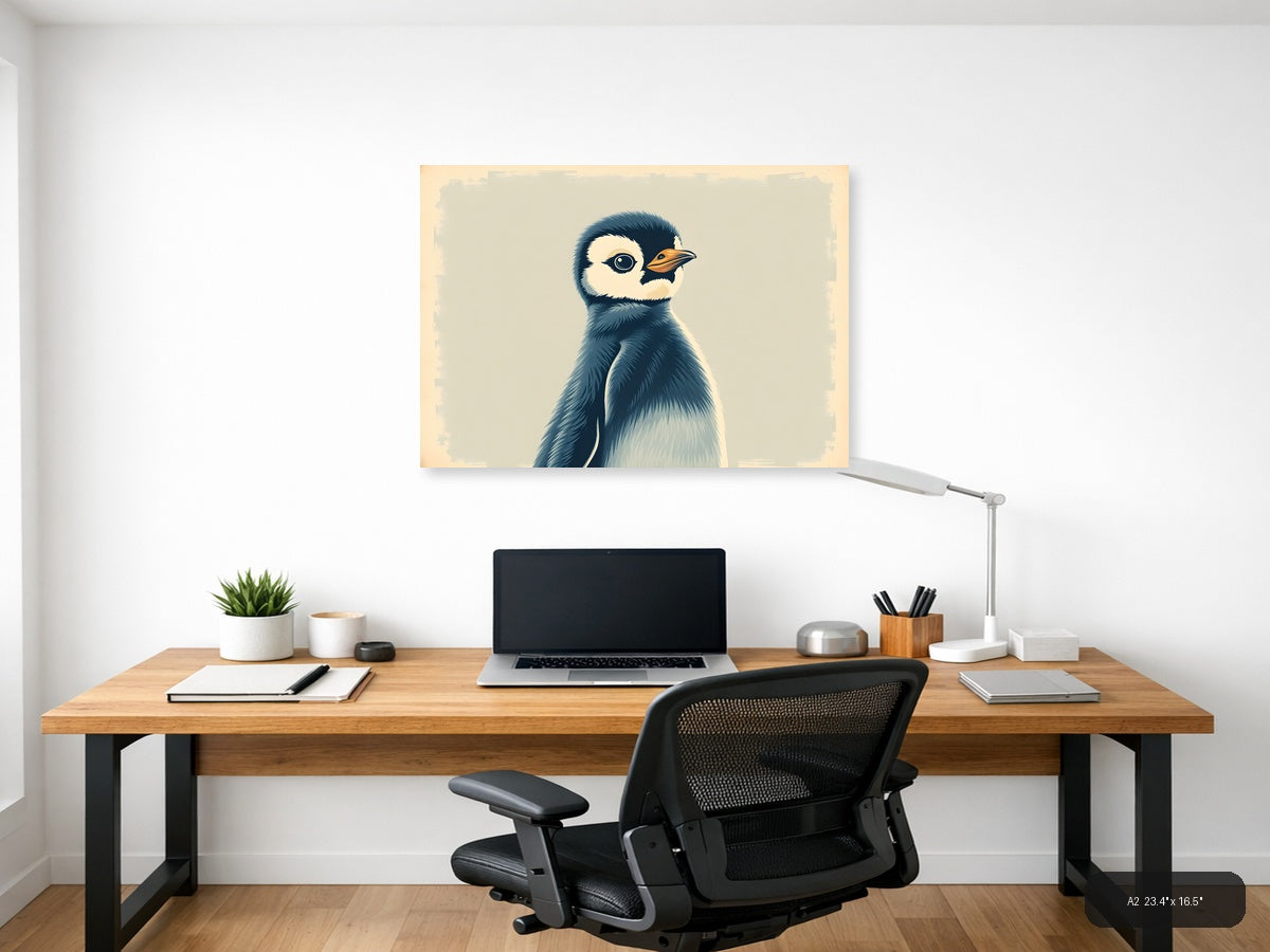 Vintage Meerkat Portrait Wall Art — A2 / Office