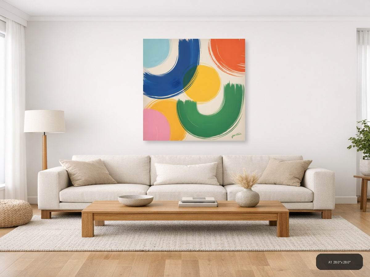 Colorful Abstract Circles Modern Wall Art — A1 / Living Room