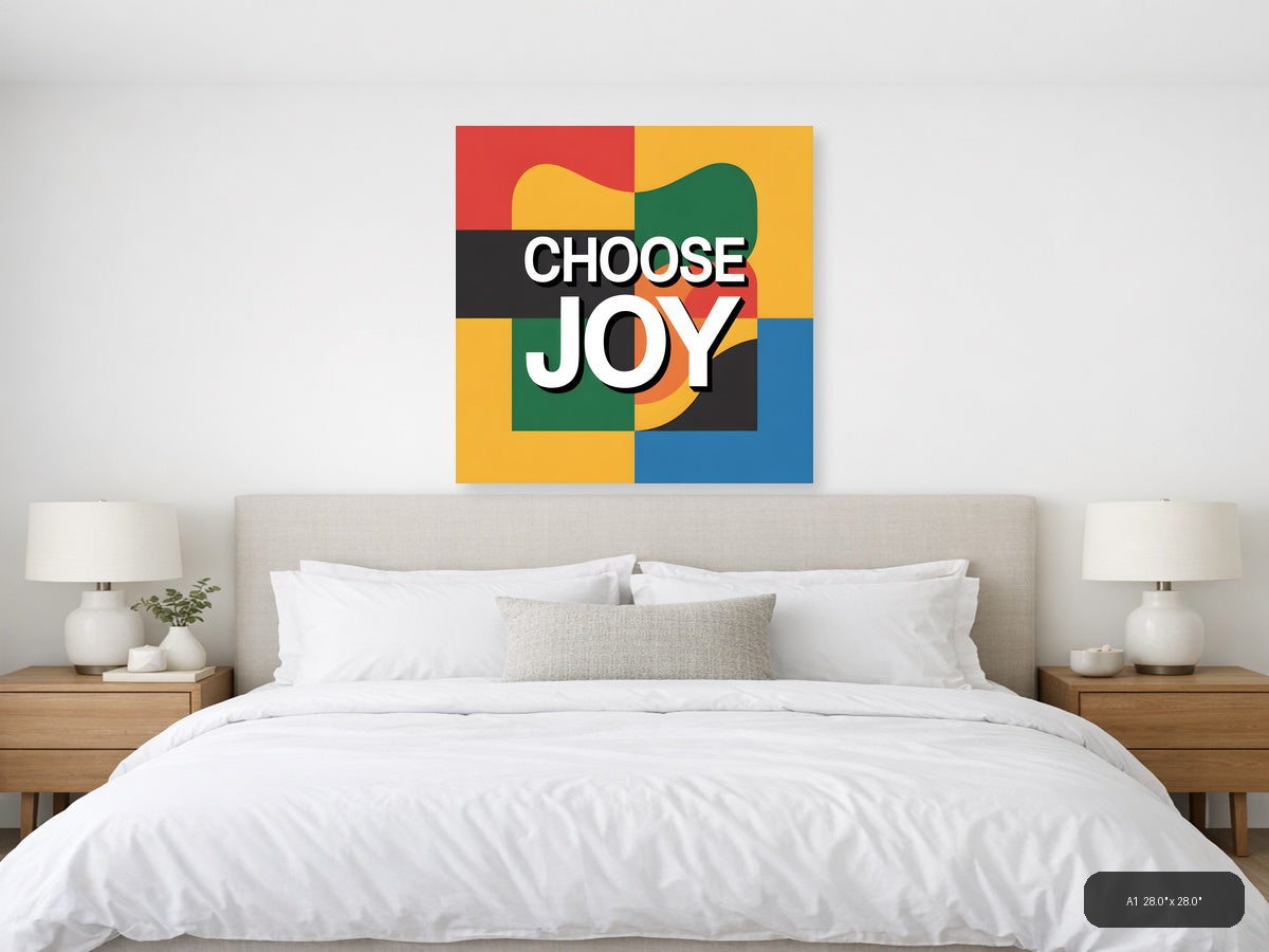 Choose Joy Colorful Geometric Photography Wall Art — A1 / Bedroom