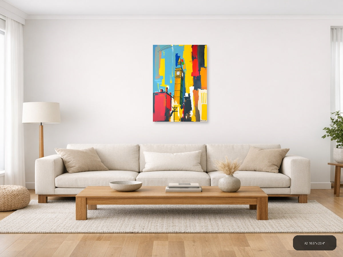 Big Ben London Abstract Colorful Pop Art Wall Art — A2 / Living Room