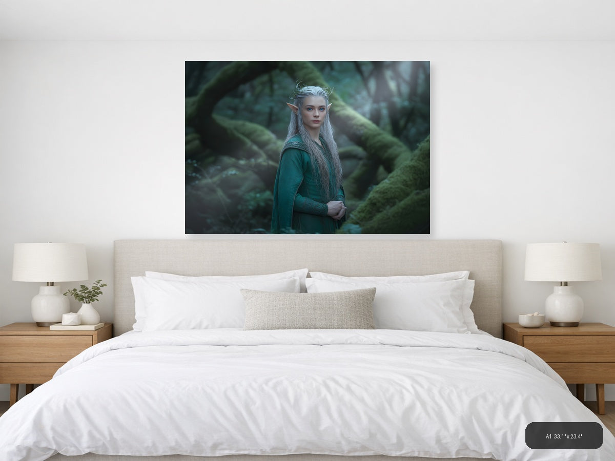 Fantasy Elf Portrait in Enchanted Forest Photography Wall Art — A1 / Bedroom