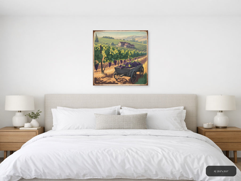 Vintage Vineyard Harvest with Farmhouse Wall Art — A2 / Bedroom