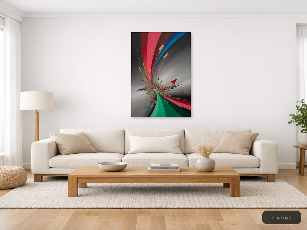 Tech — Abstract (Portrait) Canvas Print | Abstract Wall Art | A4 A3 A2 A1 — A1 / Living Room