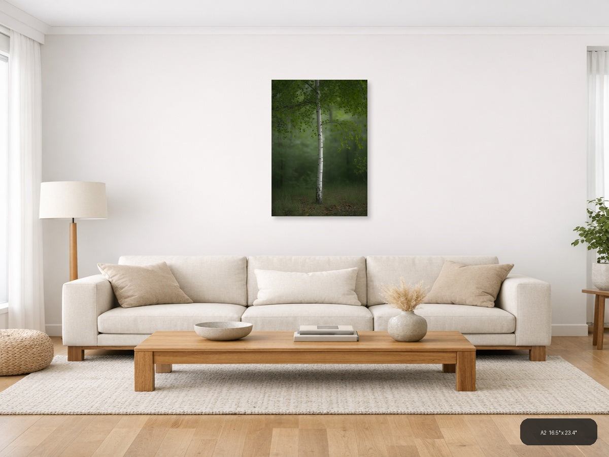 Forest Fog Photography — Minimalist (Portrait) Canvas Print | Minimalist Wall Art | A4 A3 A2 A1 — A2 / Living Room