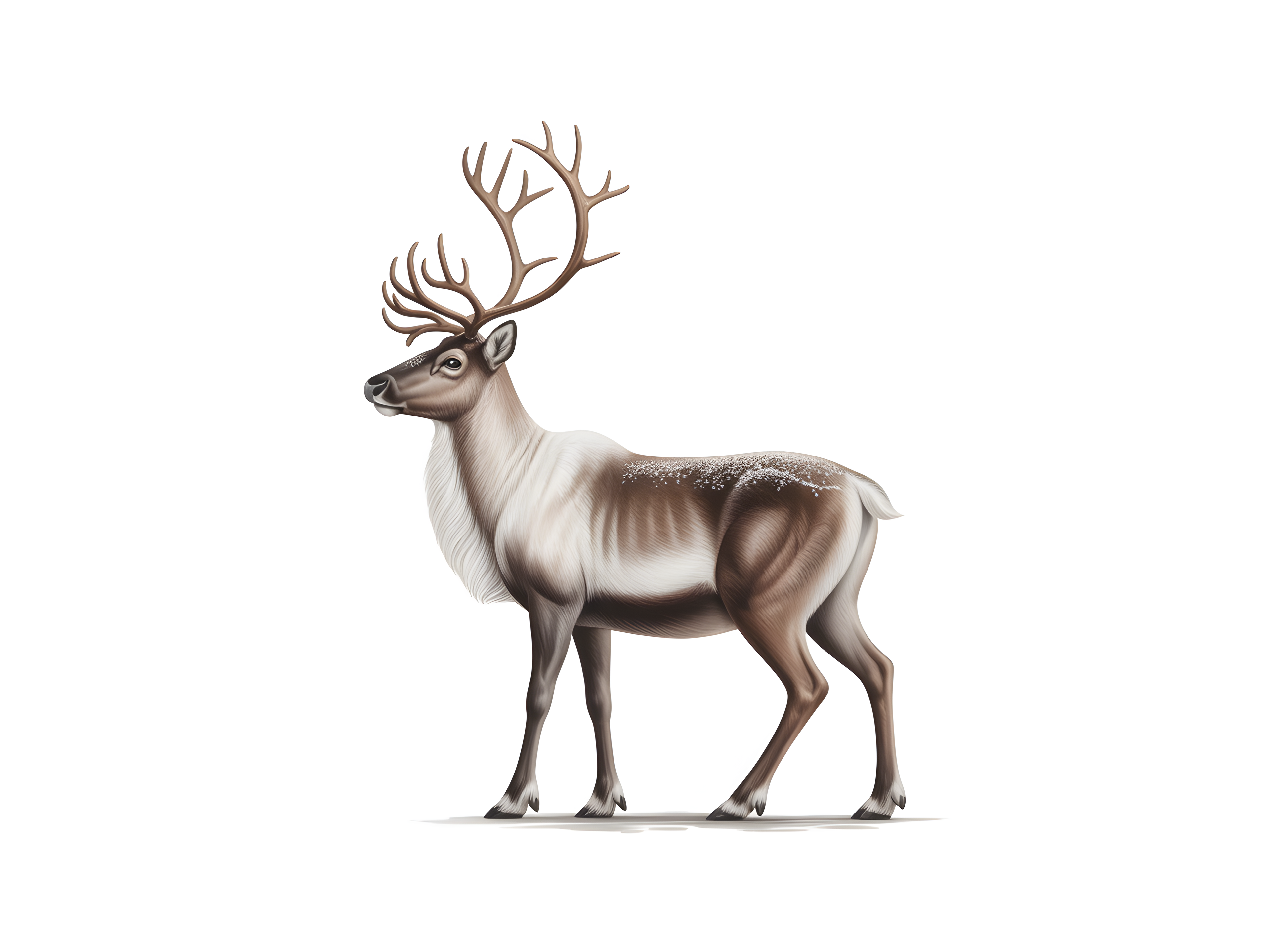 Minimalist Reindeer with Antlers Landscape Wall Art