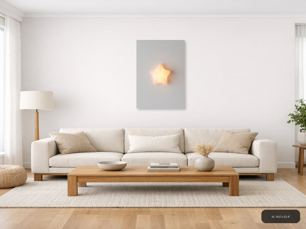Glowing Star Minimalist Wall Art — A2 / Living Room