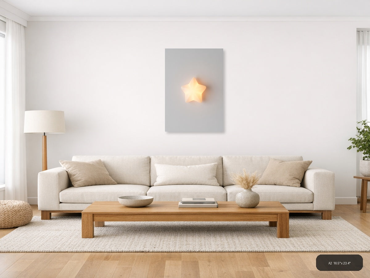 Glowing Star Minimalist Wall Art — A2 / Living Room