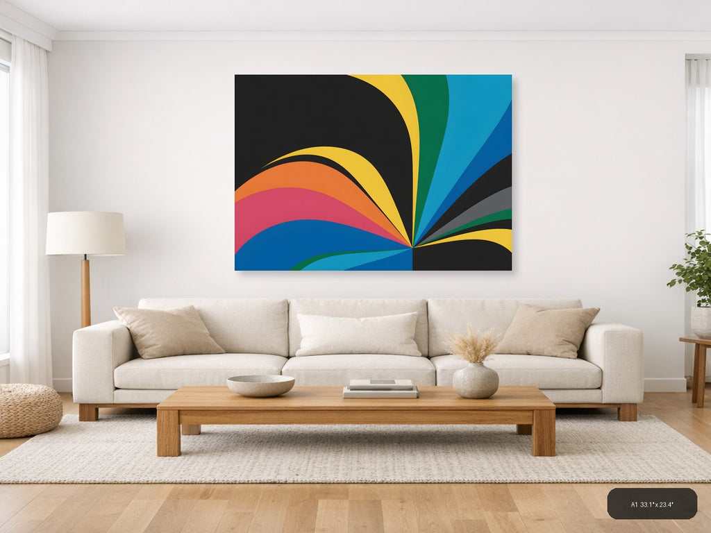 Colorful Rainbow Wave Abstract Photography Wall Art — A1 / Living Room