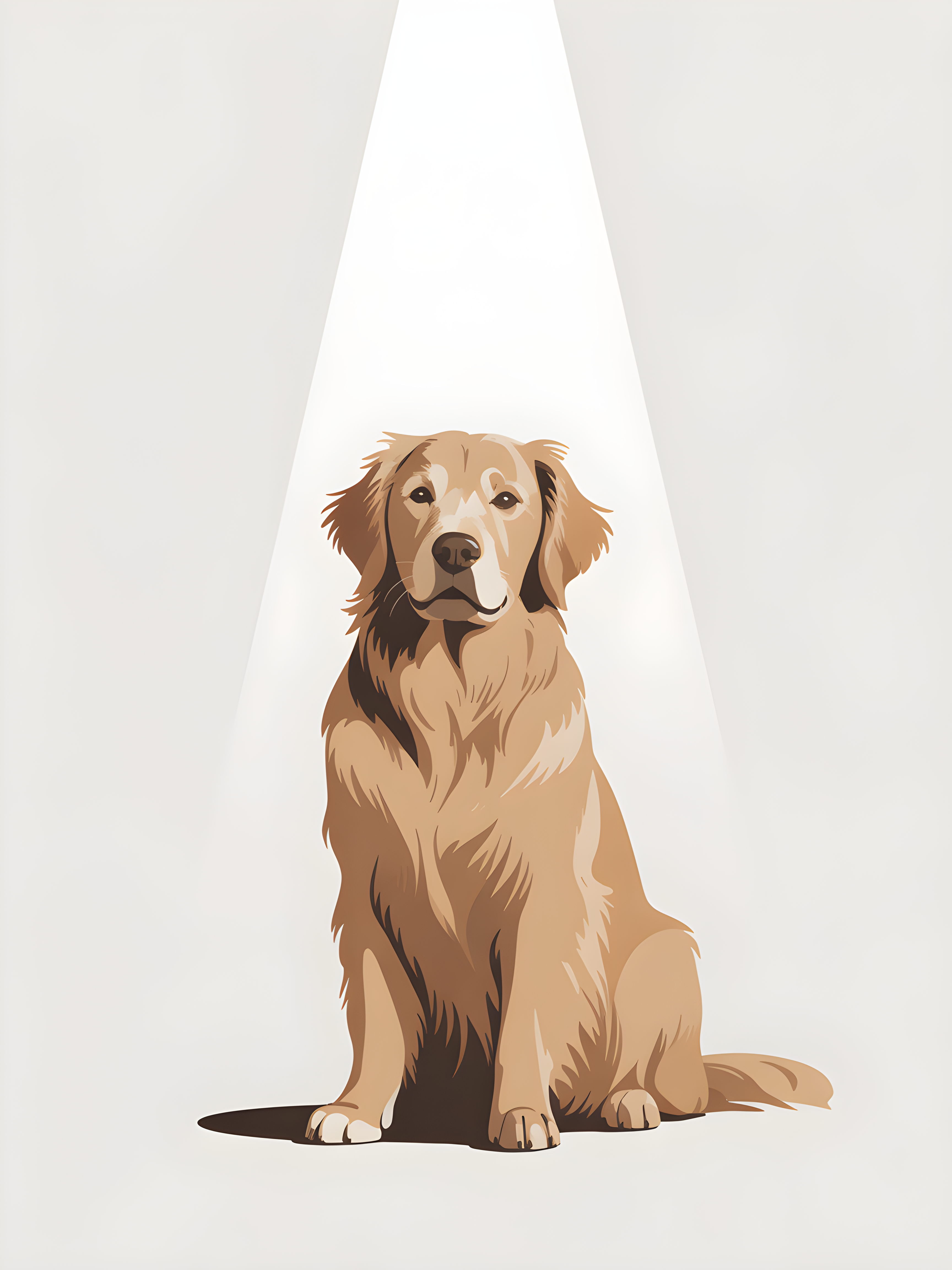 Golden Retriever Portrait Minimalist Wall Art