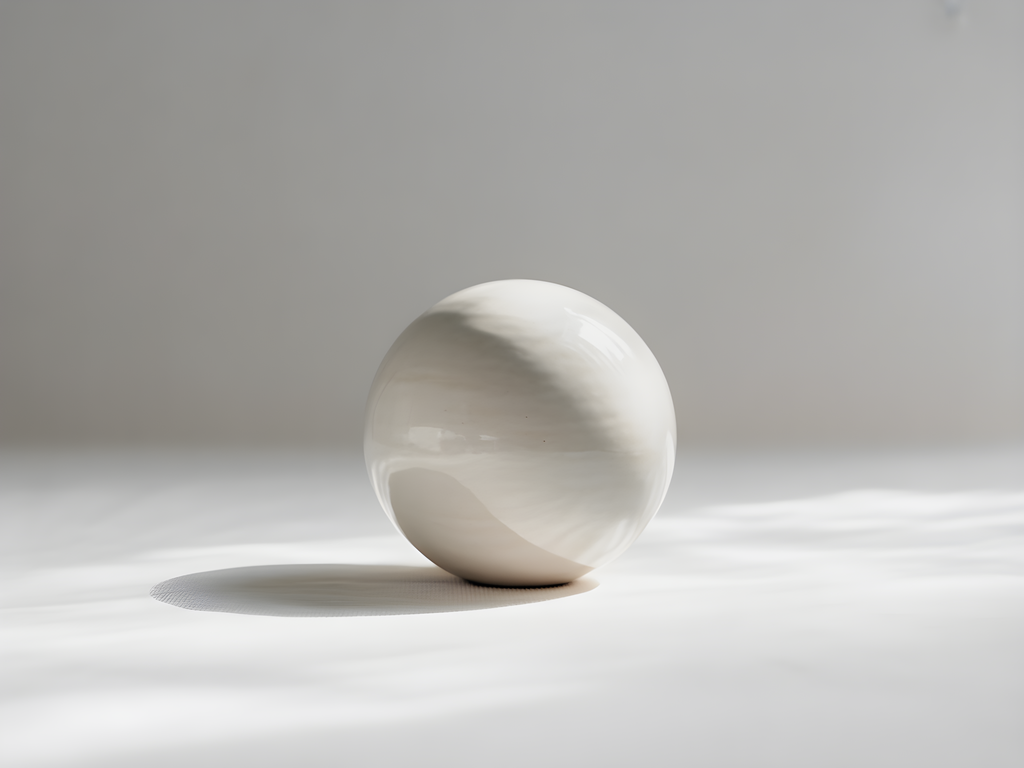 Minimalist White Sphere Shadow Wall Art