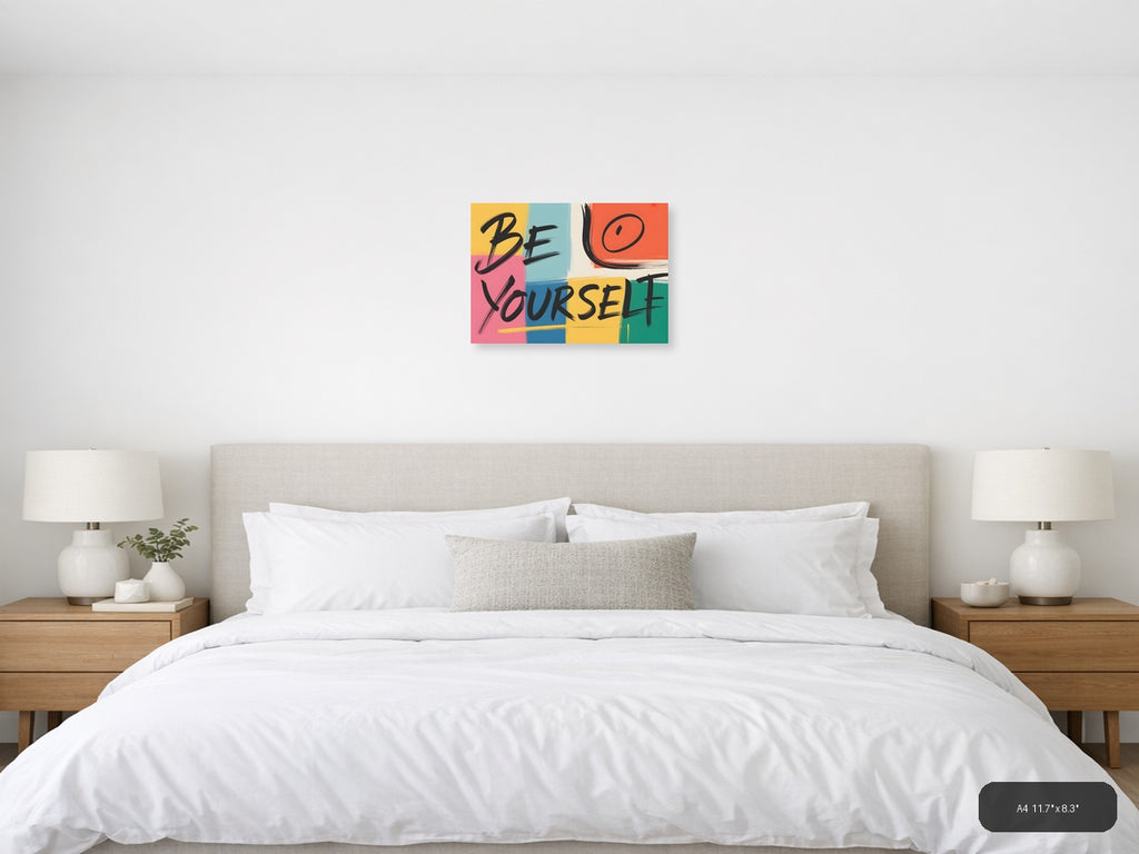 Be Yourself Abstract Colorblock Pop Art Wall Art — A4 / Bedroom
