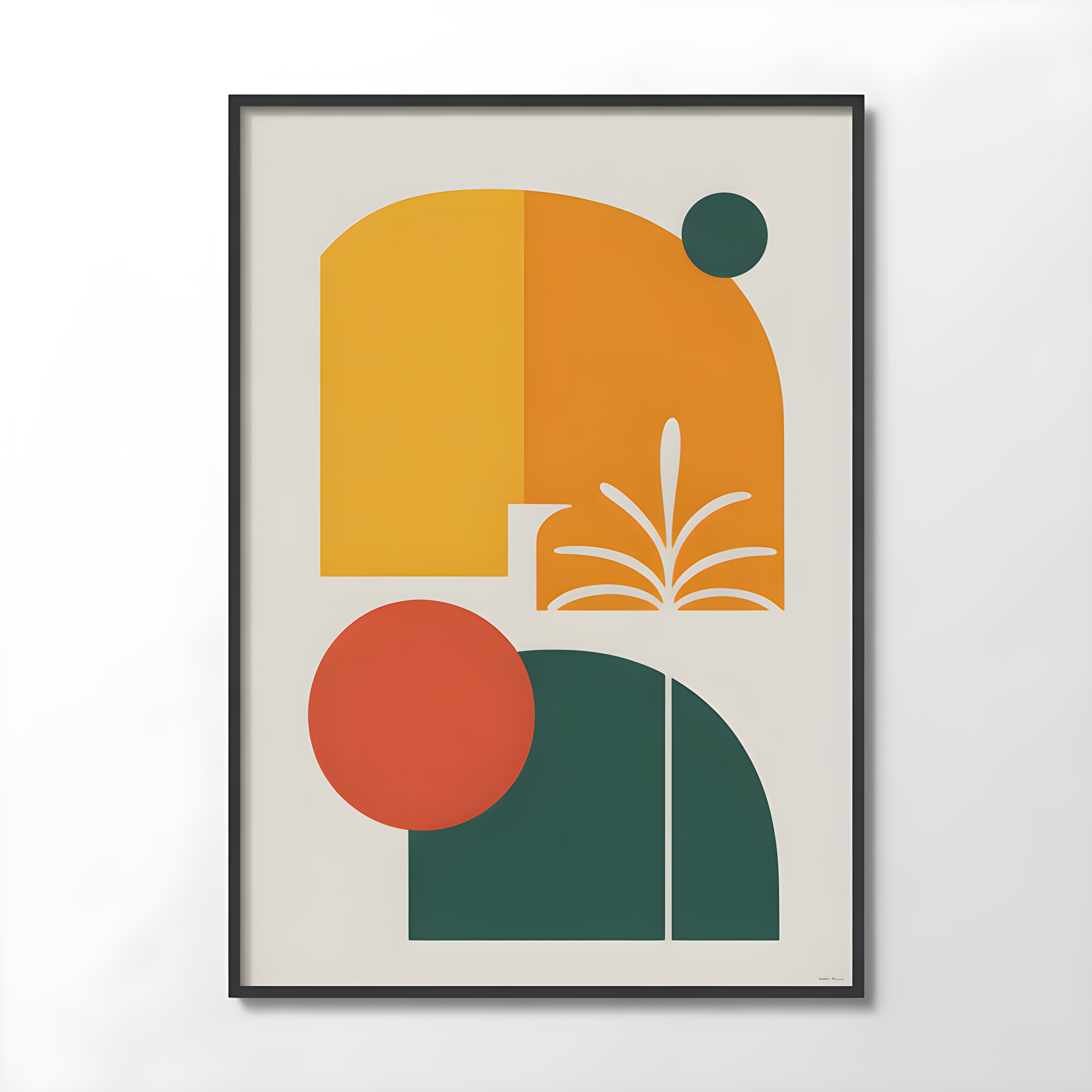 Minimalist Books and Circles Geometric Wall Art