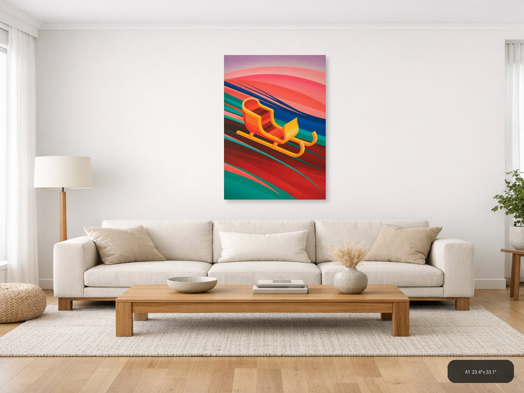 Colorful Abstract Sleigh Modern Geometric Wall Art — A1 / Living Room