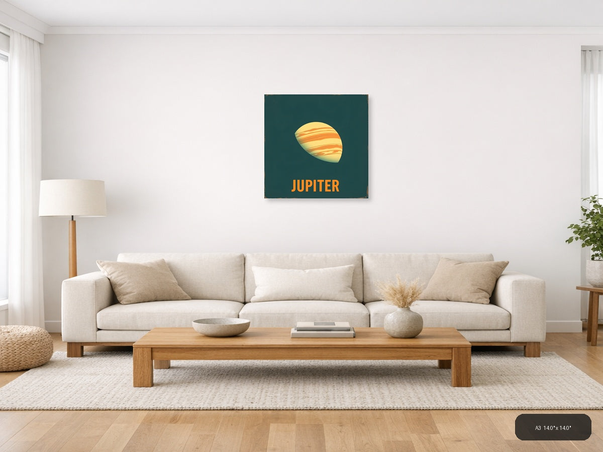 Jupiter Planet Vintage Retro Art - Space Wall Art — A3 / Living Room