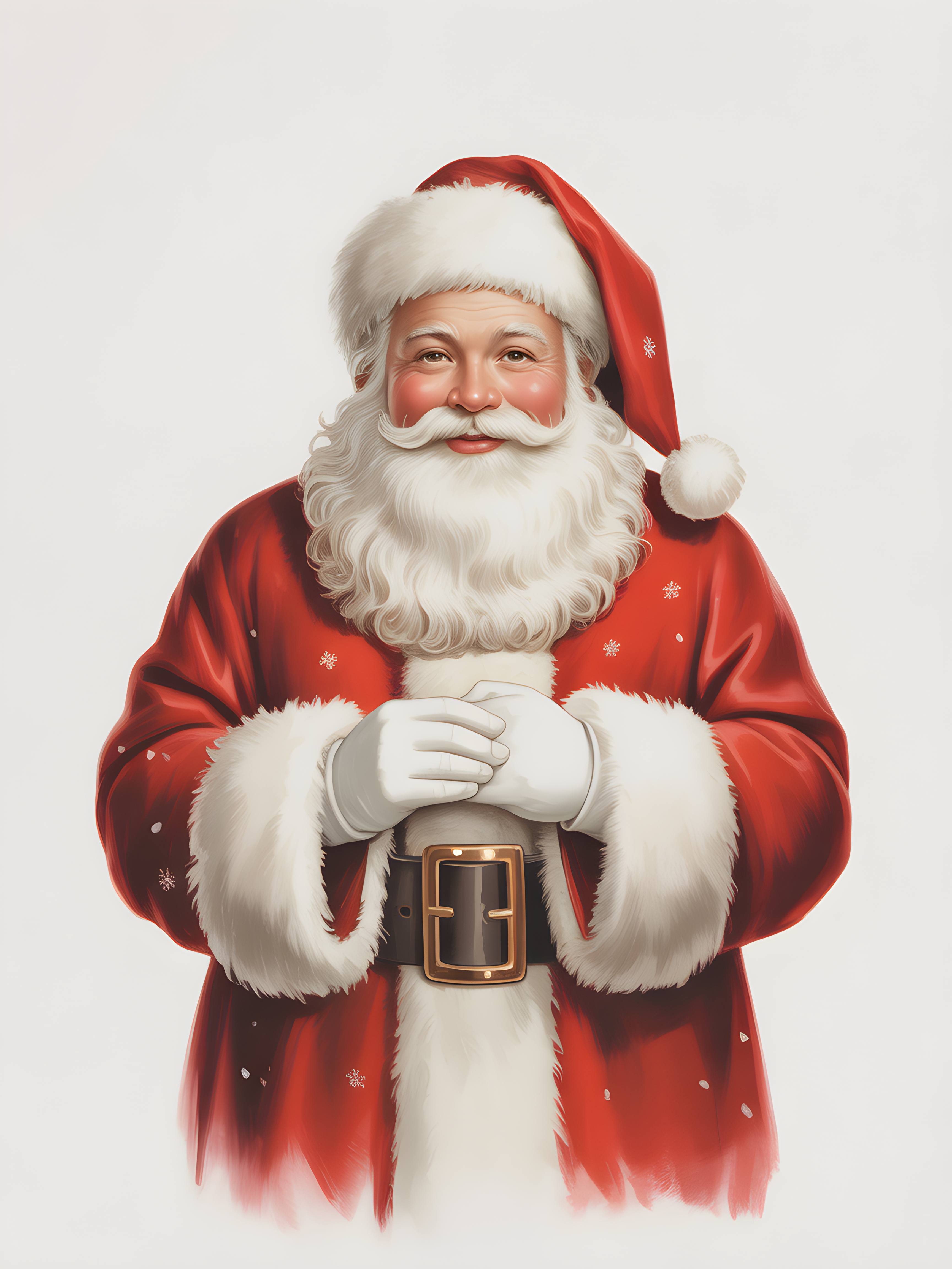 Classic Santa Claus Portrait Minimalist Wall Art