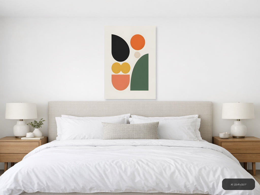 Minimalist Geometric Shapes Abstract Wall Art — A1 / Bedroom