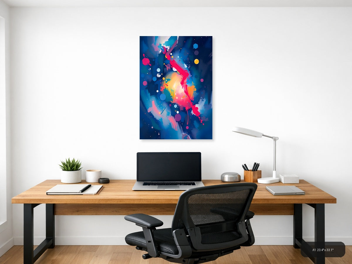 Vibrant Abstract Cosmic Explosion | Modern Wall Art — A1 / Office