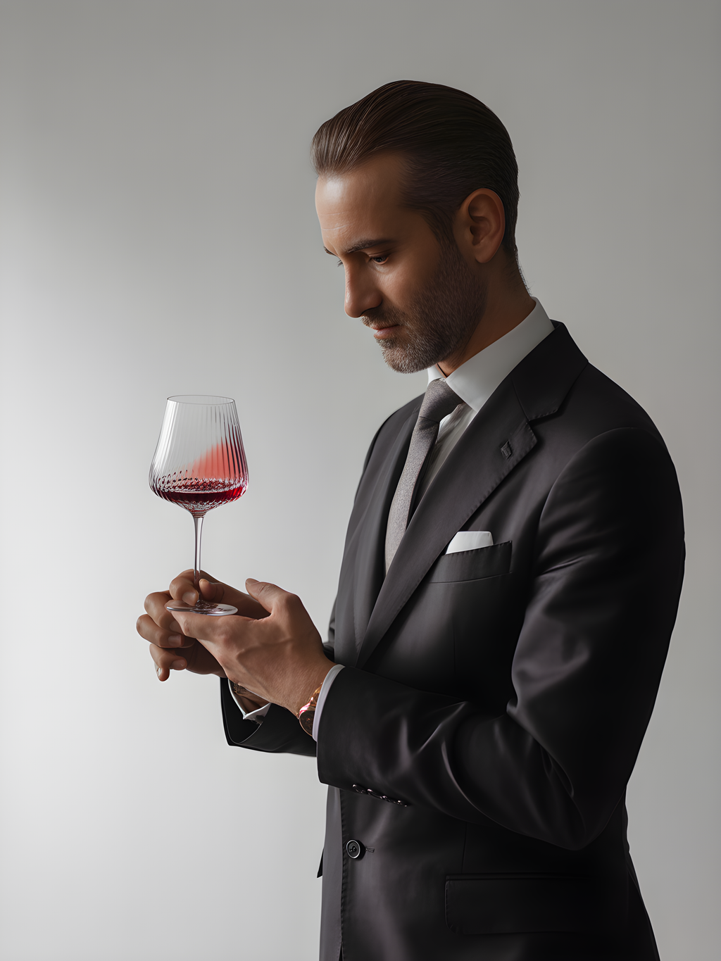 Minimalist Man with Wine Glass Portrait Wall Art