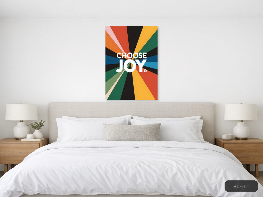 Choose Joy Colorful Radial Sunburst Photography Wall Art — A1 / Bedroom