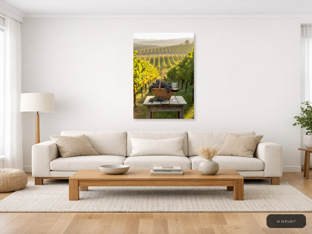 Wine — Minimalist (Portrait) Canvas Print | Minimalist Wall Art | A4 A3 A2 A1 — A1 / Living Room