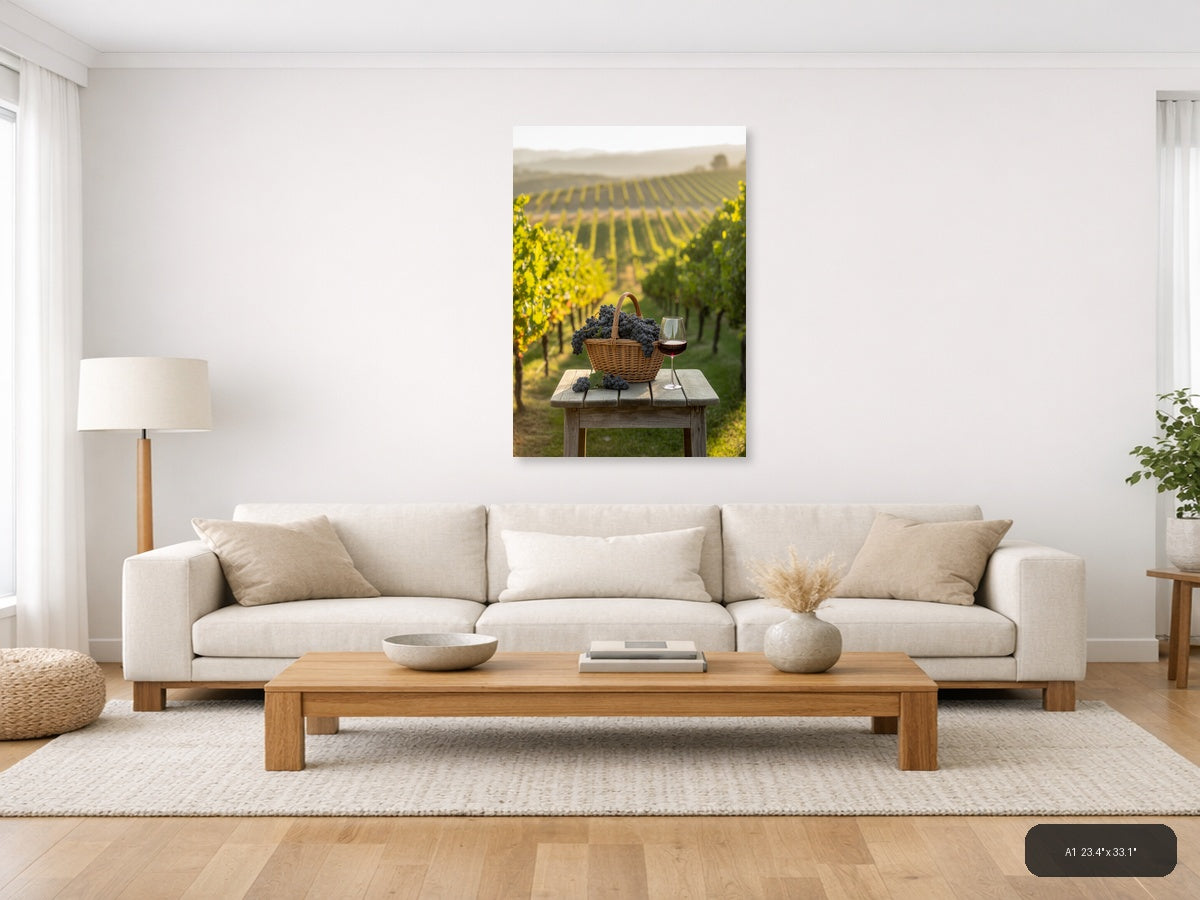 Wine — Minimalist (Portrait) Canvas Print | Minimalist Wall Art | A4 A3 A2 A1 — A1 / Living Room