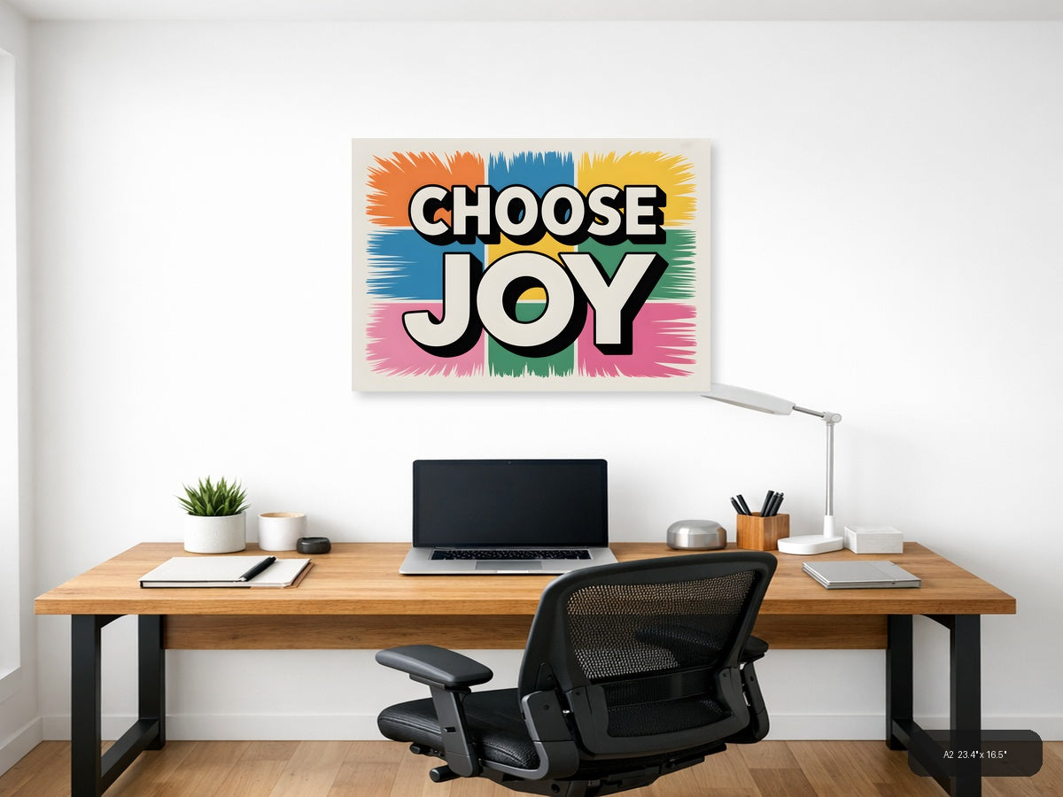 Choose Joy Abstract Colorblock Canvas Wall Art — A2 / Office