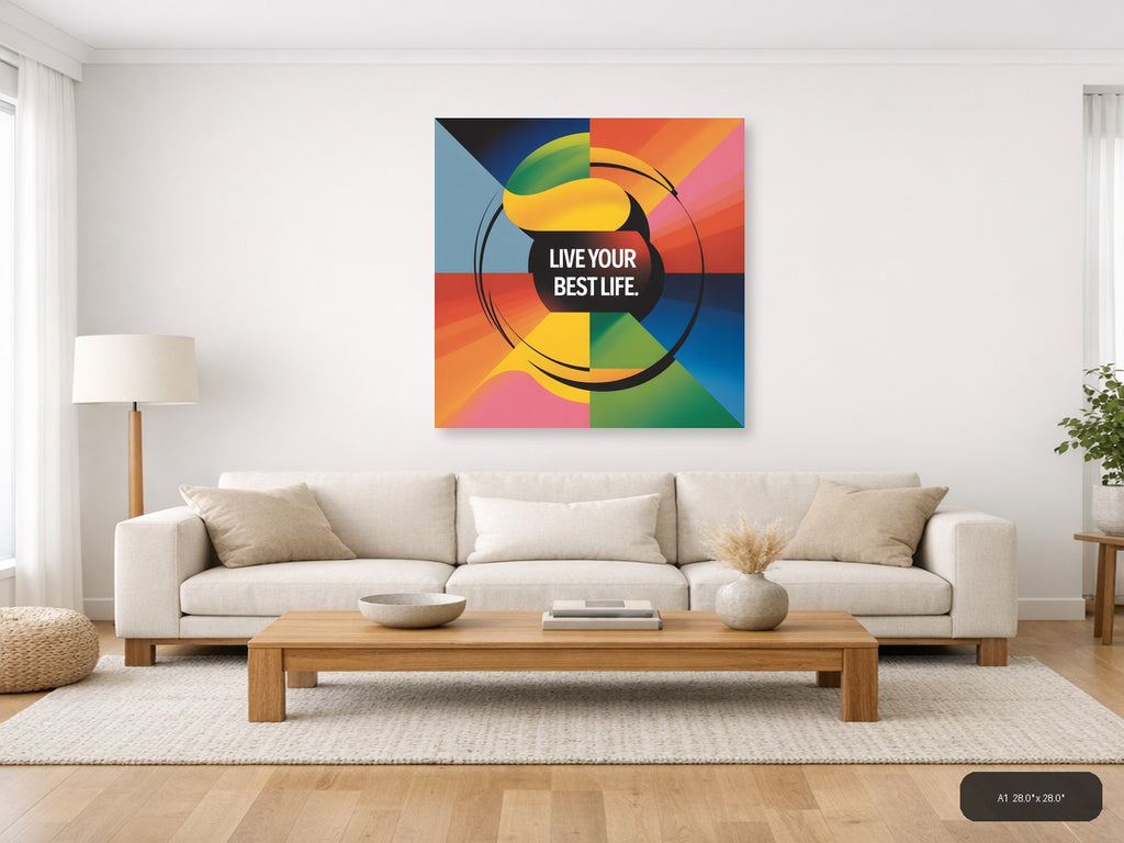 Colorful Abstract Circle Motivational Photography Wall Art — A1 / Living Room