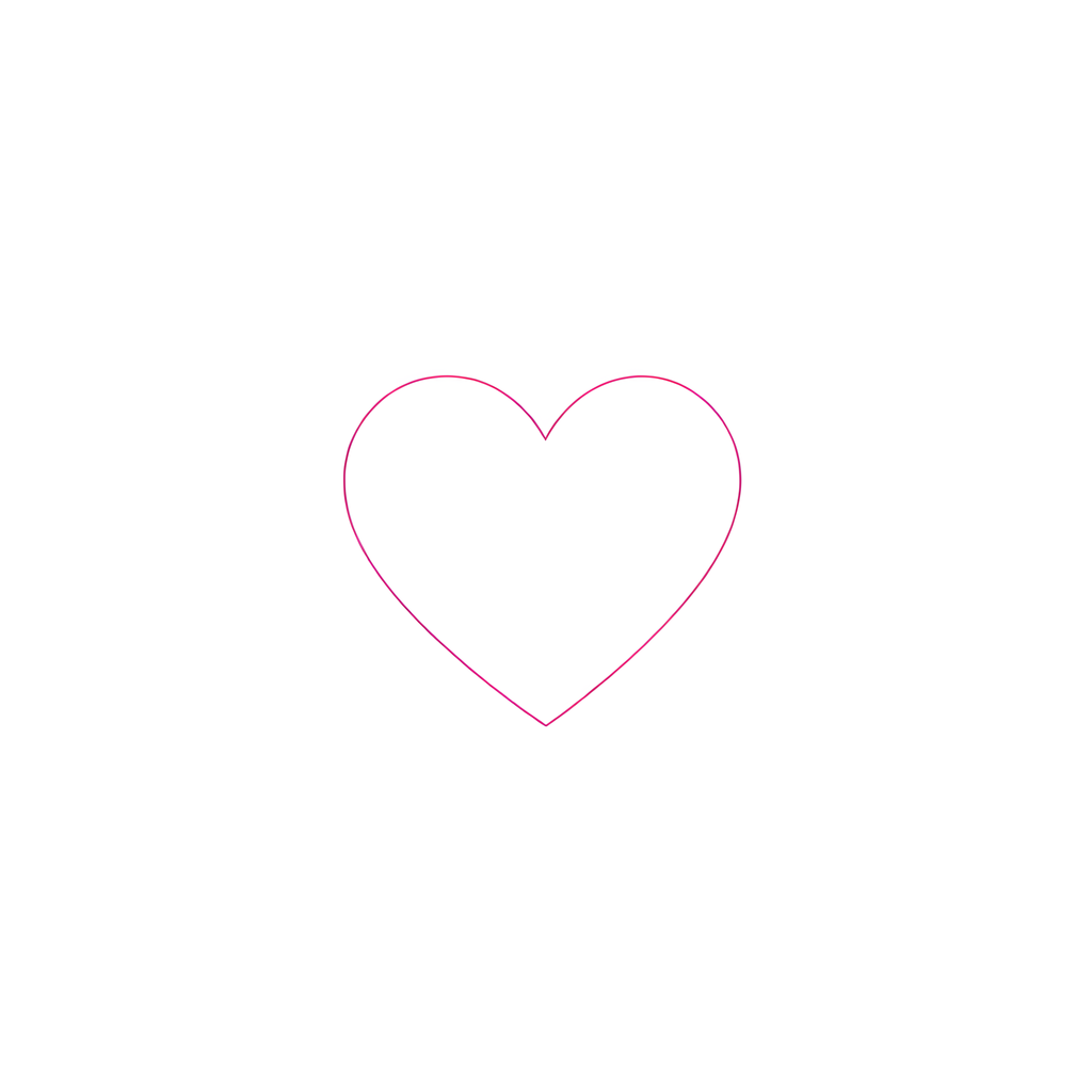 Minimalist Pink Heart Line Drawing Wall Art
