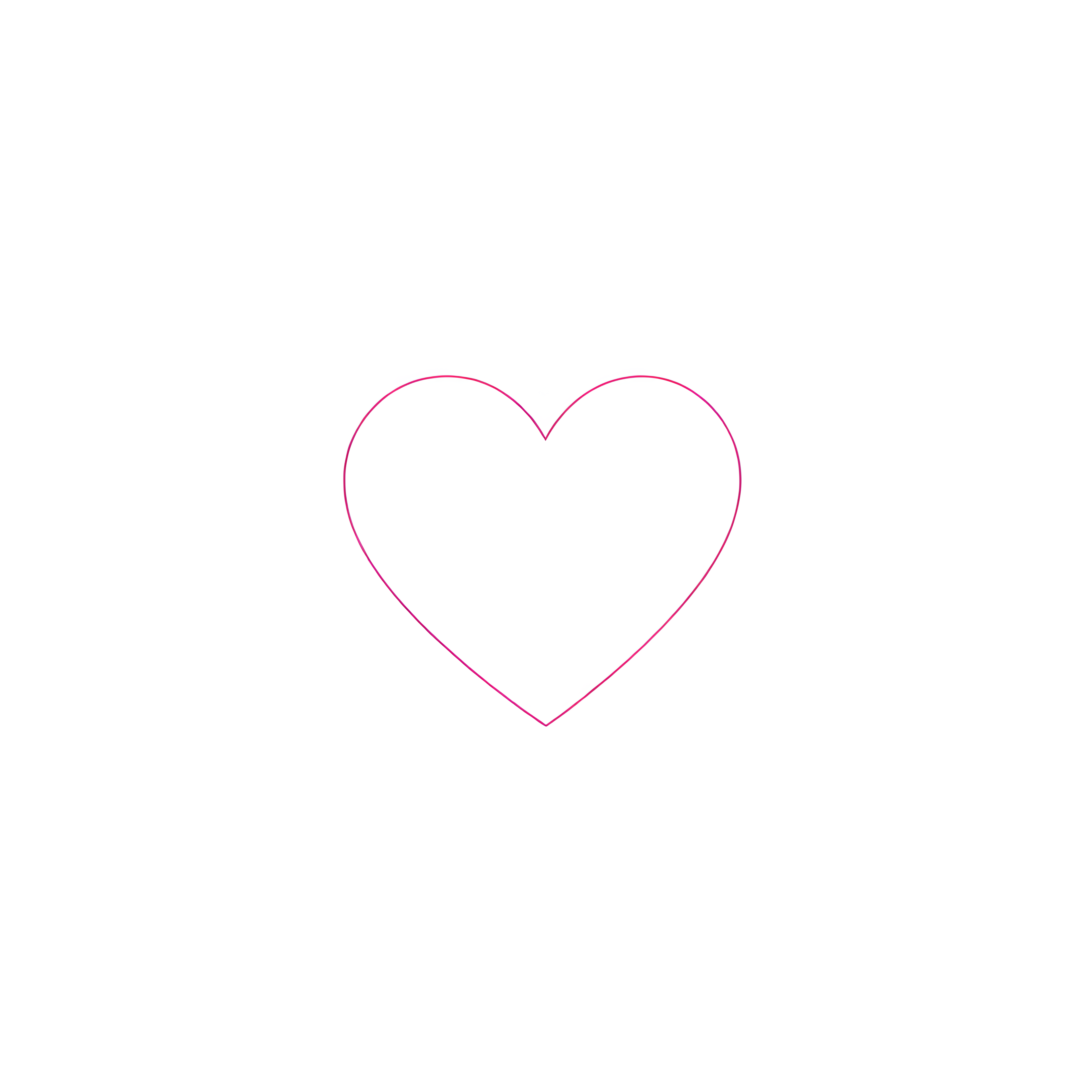 Minimalist Pink Heart Line Drawing Wall Art