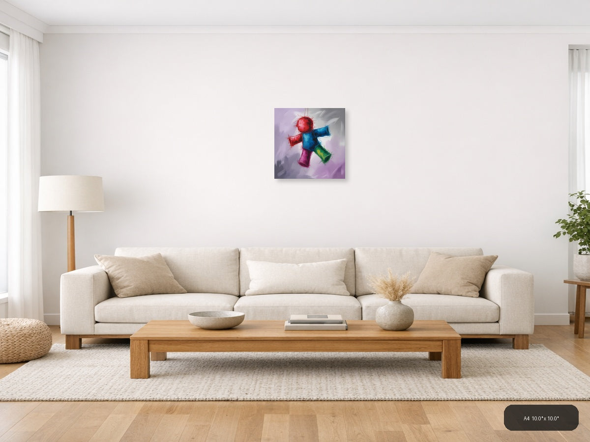Colorful Abstract Geometric Shapes Modern Wall Art — A4 / Living Room