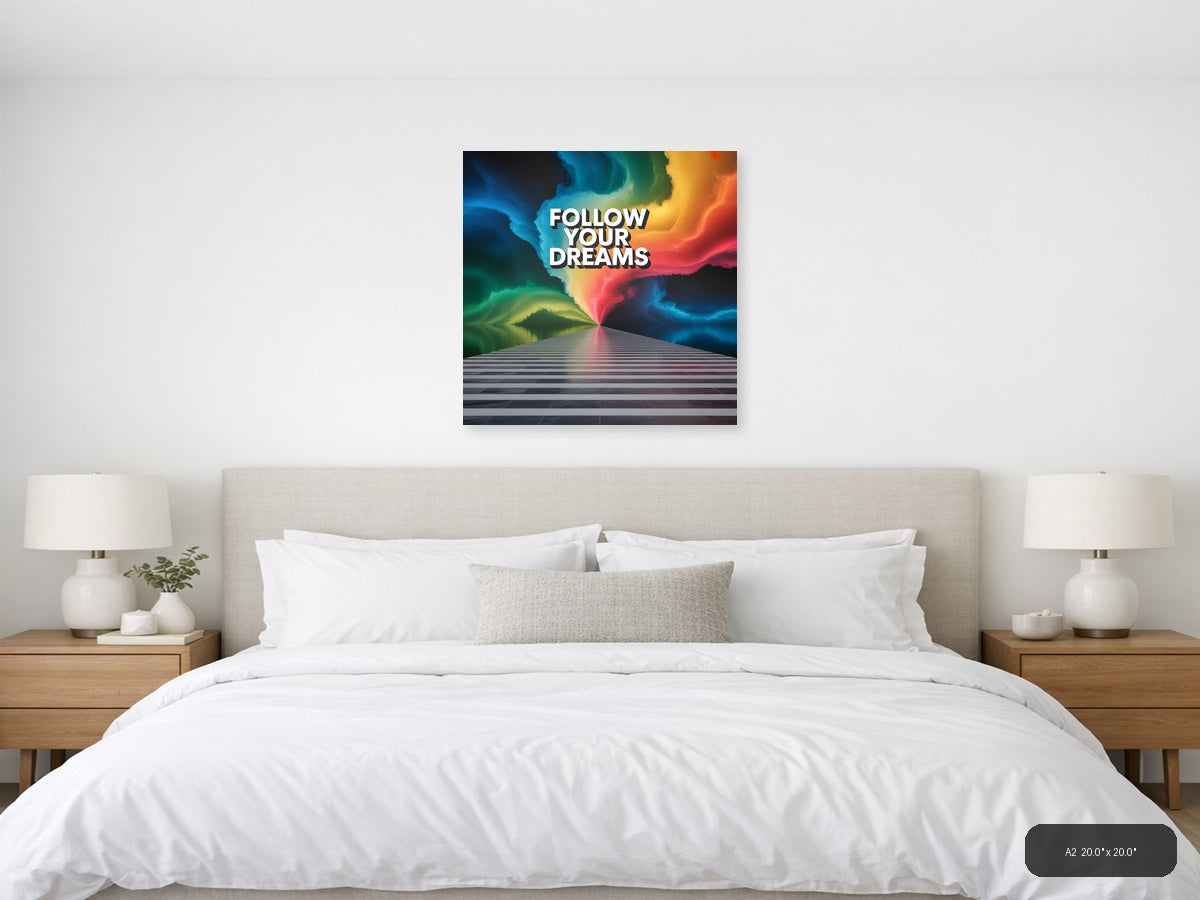 Colorful Abstract Light Rays Photography Wall Art — A2 / Bedroom